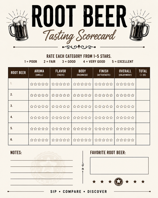 Taste Testing Score Cards