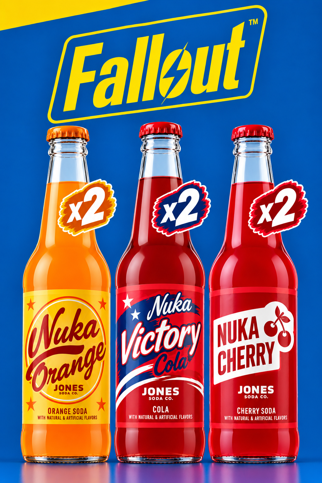 Jones Soda Fallout Nuka-Cola 6-Pack Orange, Victory & Cherry